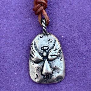 Vintage Jes Maharry Necklace Angel on Leather Cord
